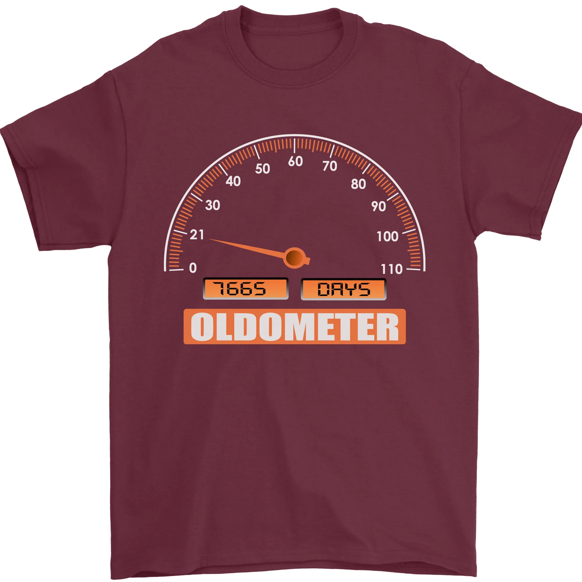 21st Birthday 21 Year Old Ageometer Funny Mens T-Shirt 100% Cotton