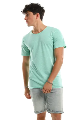 97915 Casual Slip On Comfy Basic Tee - Heather Aquamarine