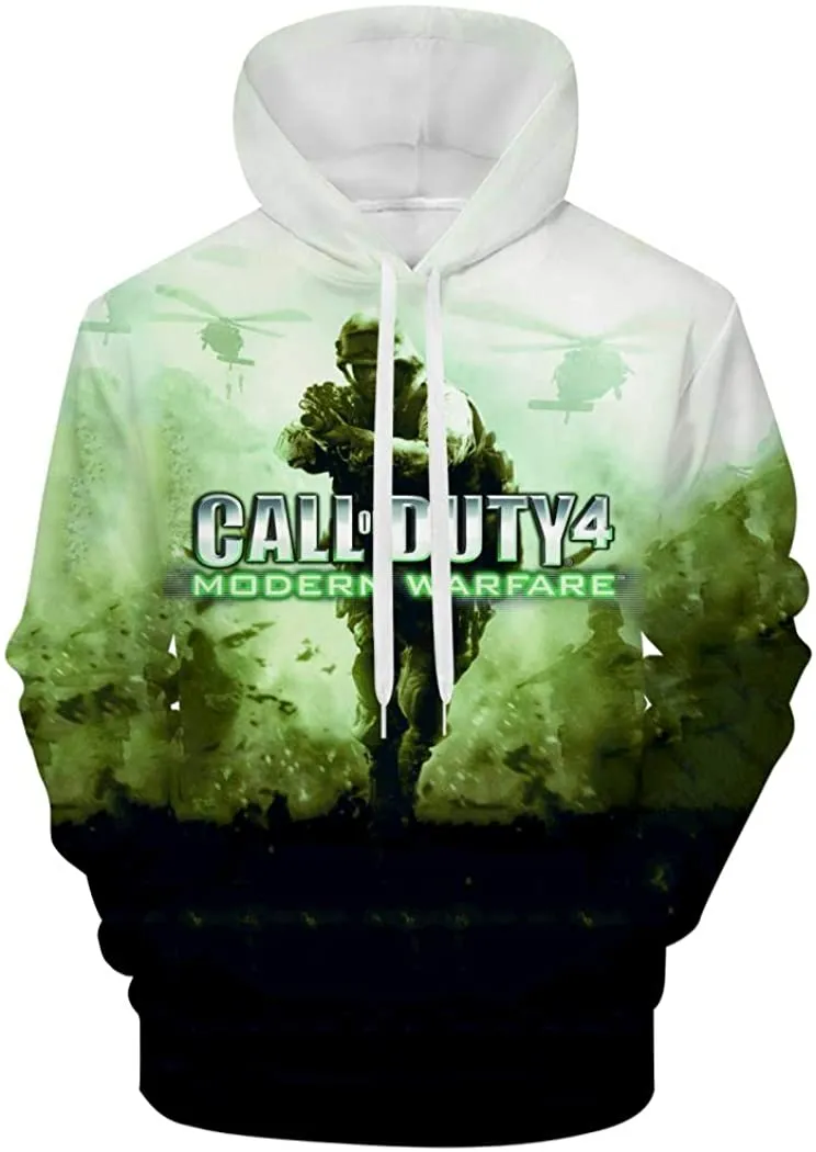 Call of Duty Hoodie - Modern Warfare 3D Full Printed Hoodie Pullover Sweatshirt with Front Pocket
