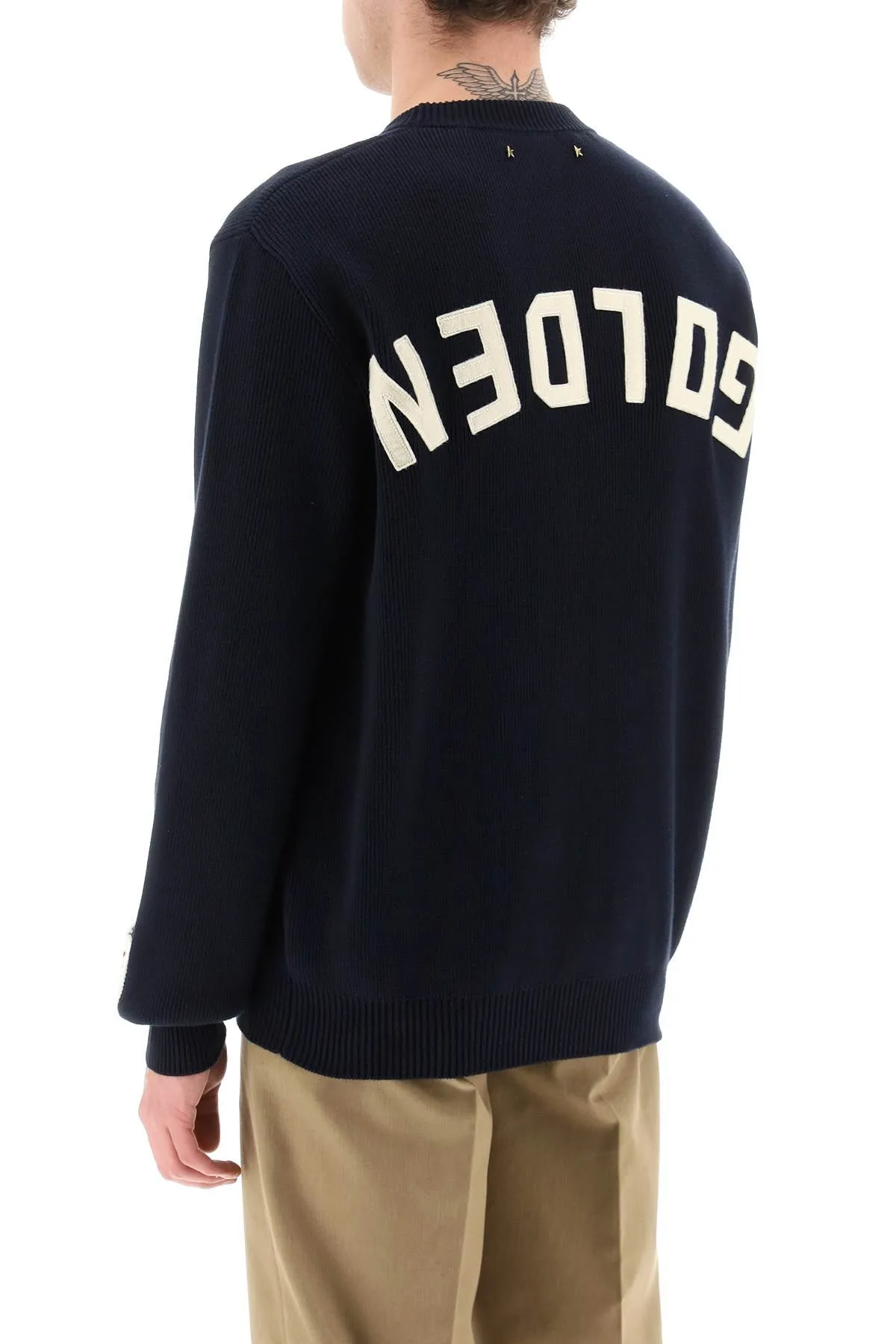 davis cotton sweater with logo