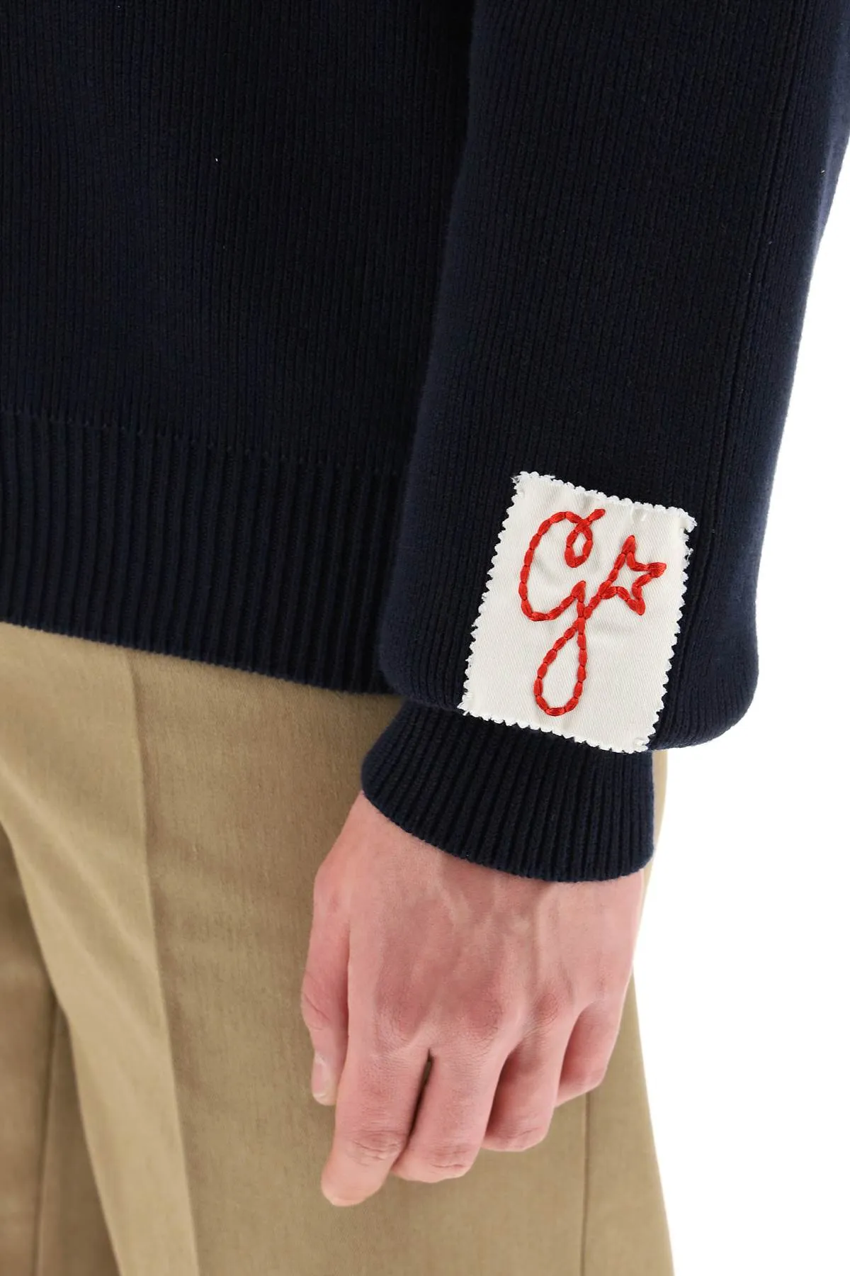 davis cotton sweater with logo