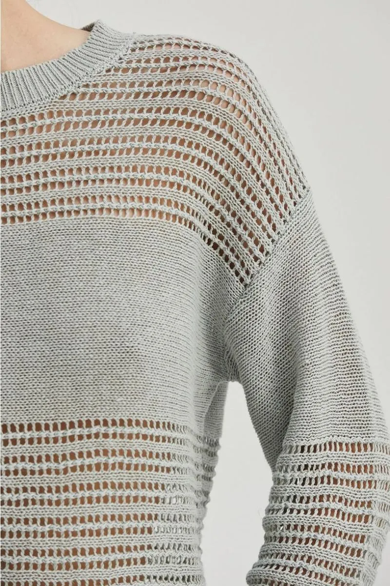 Donna Linen Cotton Mix Media Pull Over
