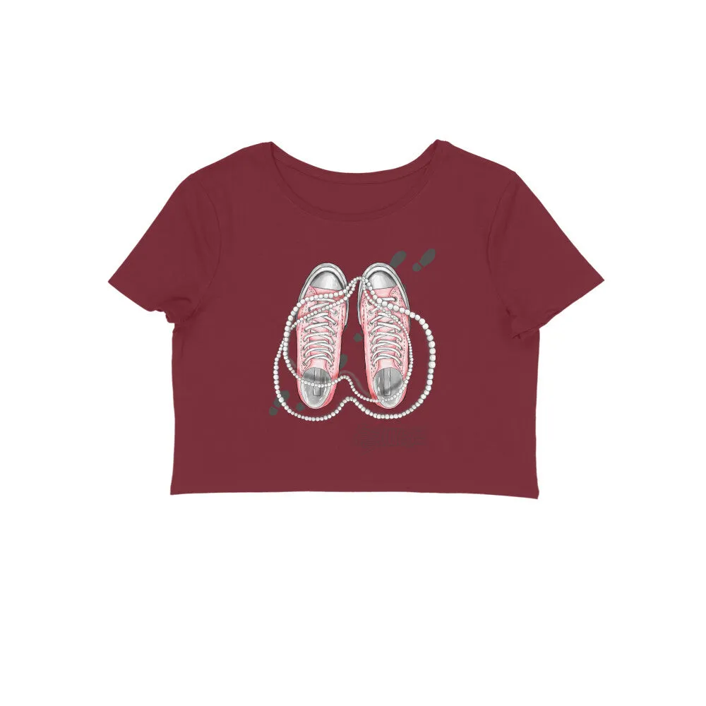 Female Round Neck Half Sleeve - Converse Couture Crop Top