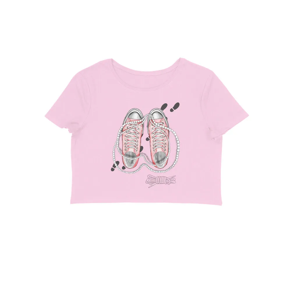 Female Round Neck Half Sleeve - Converse Couture Crop Top