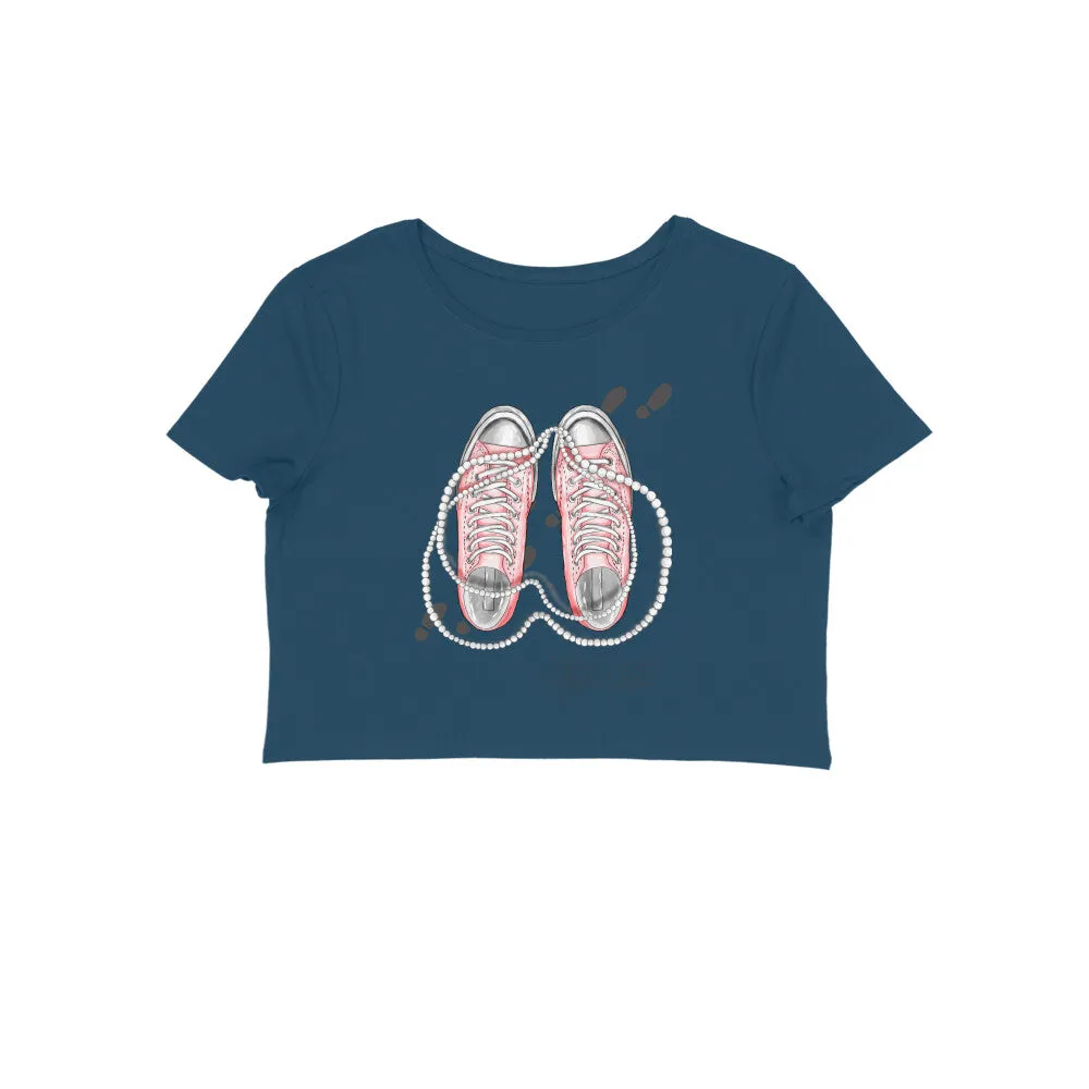 Female Round Neck Half Sleeve - Converse Couture Crop Top