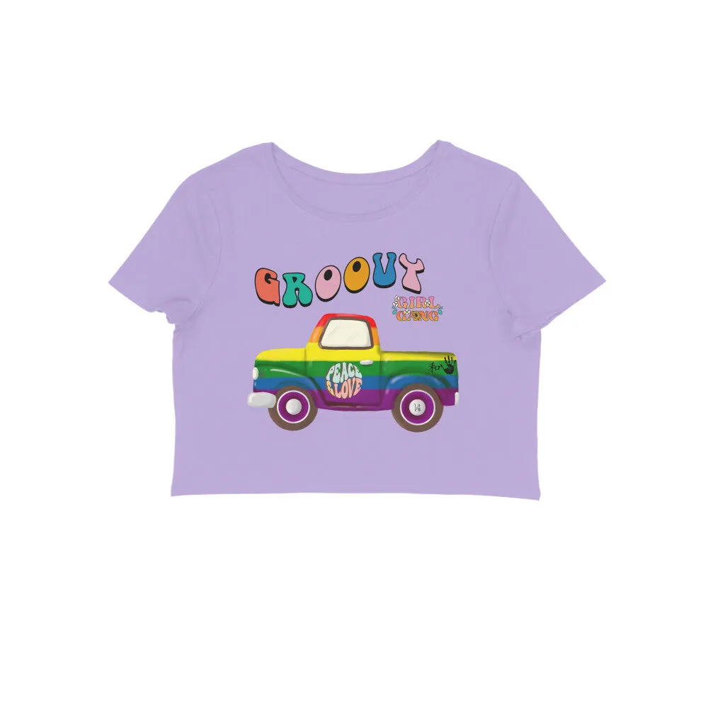Female Round Neck Half Sleeve - Groovy Girl Gang Crop Top