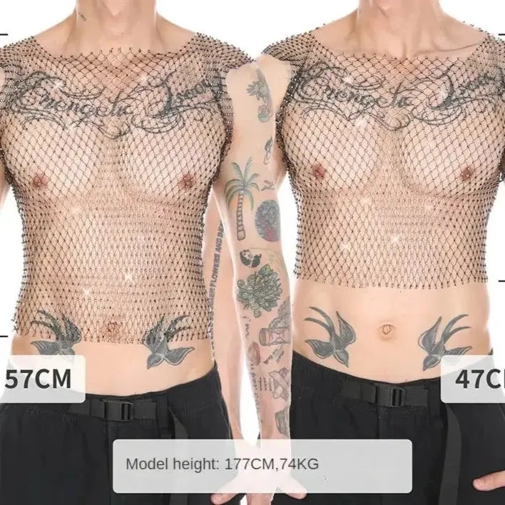 Fishnet Rhinestone Tank Tops