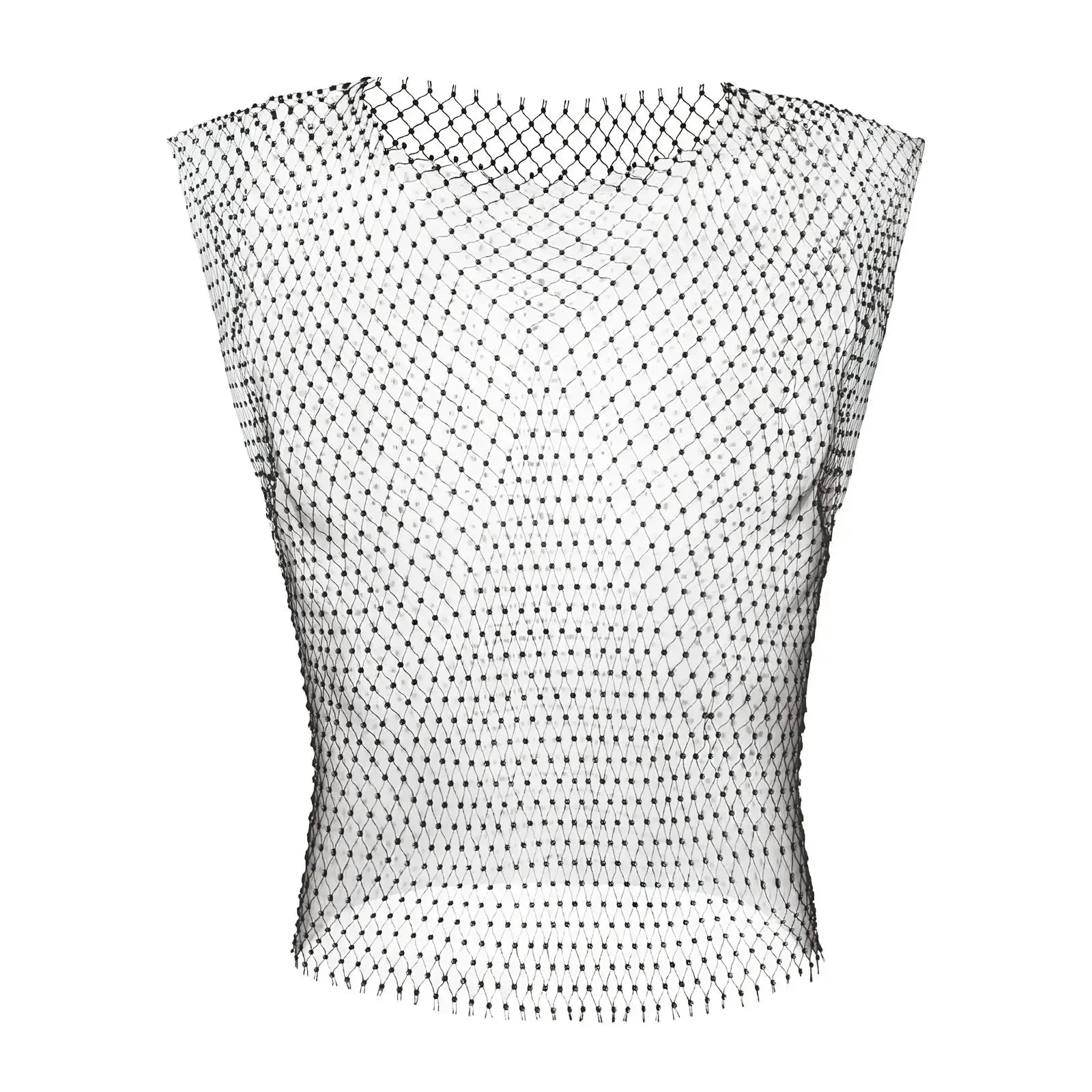 Fishnet Rhinestone Tank Tops