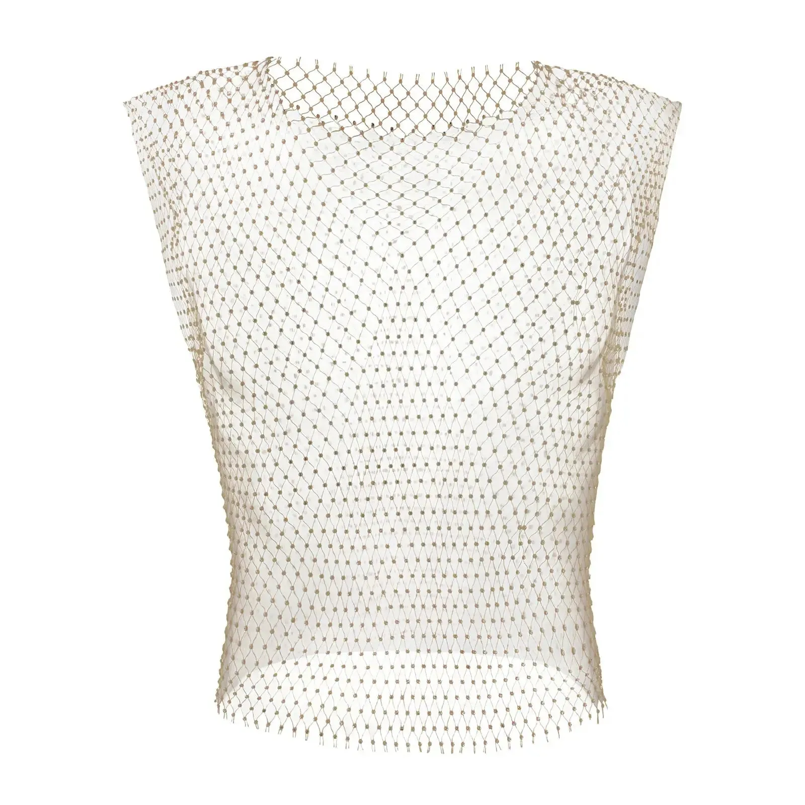 Fishnet Rhinestone Tank Tops