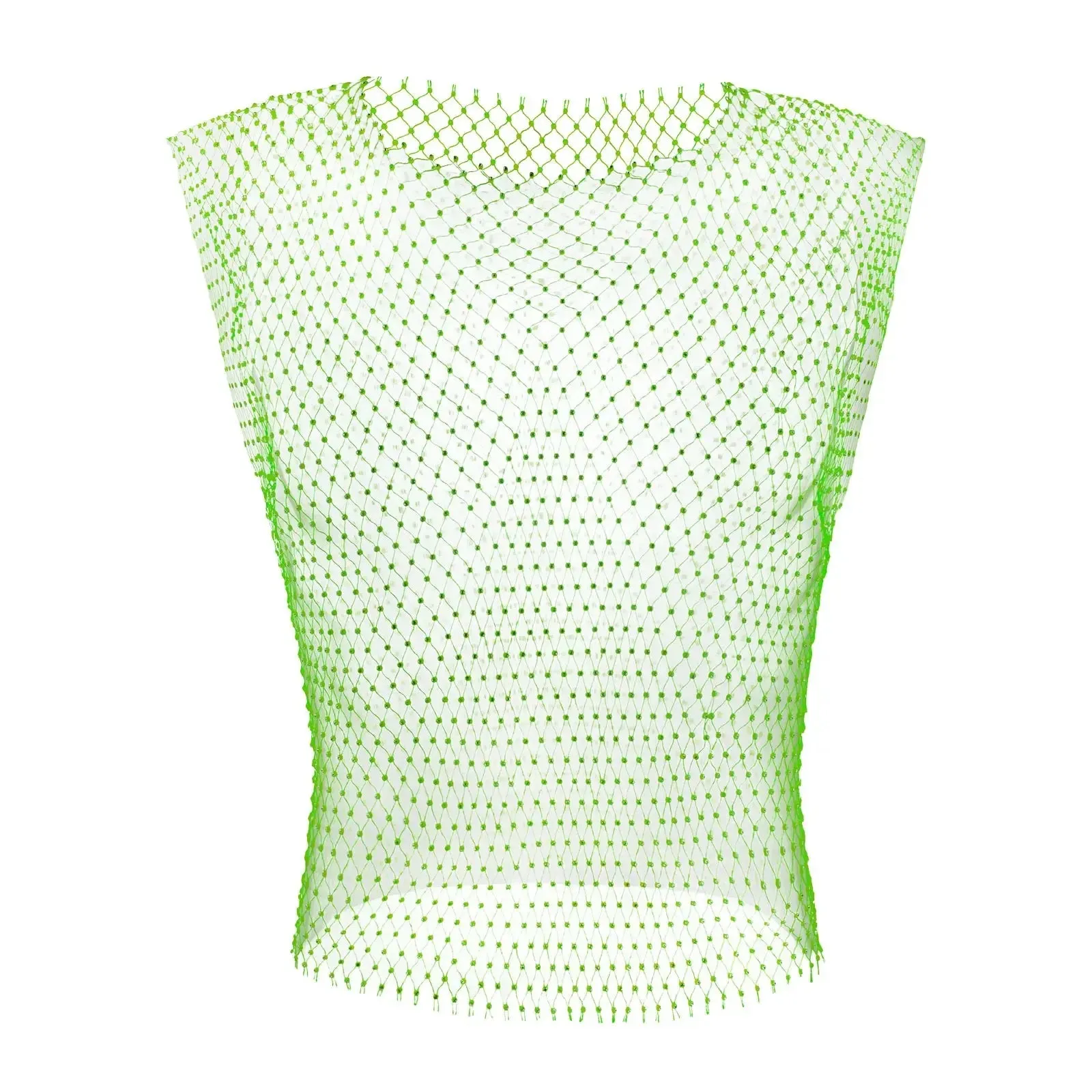 Fishnet Rhinestone Tank Tops