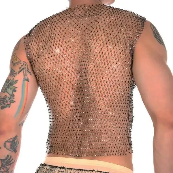 Fishnet Rhinestone Tank Tops