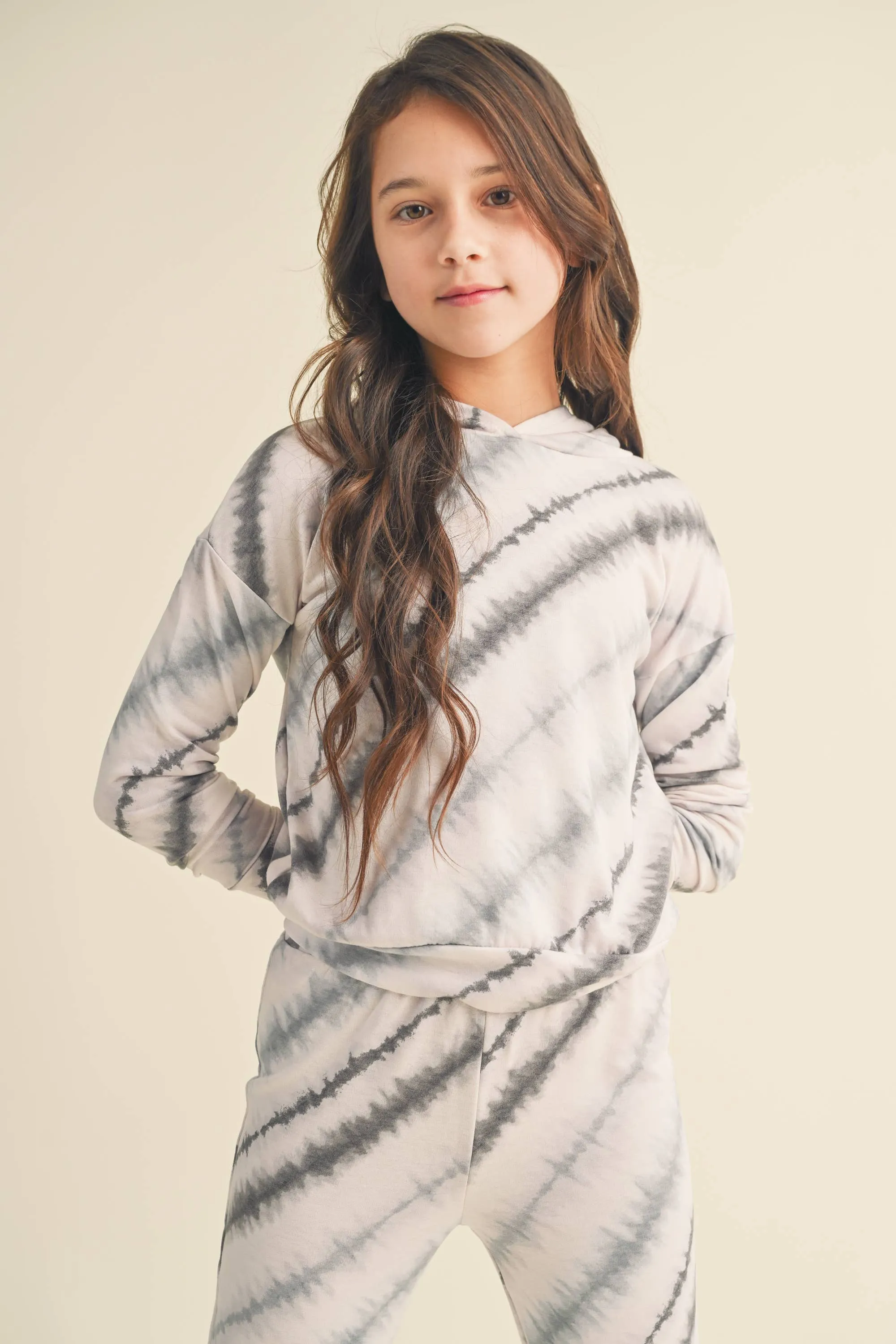 Girls Hooded Lounge Set - Tie Dye