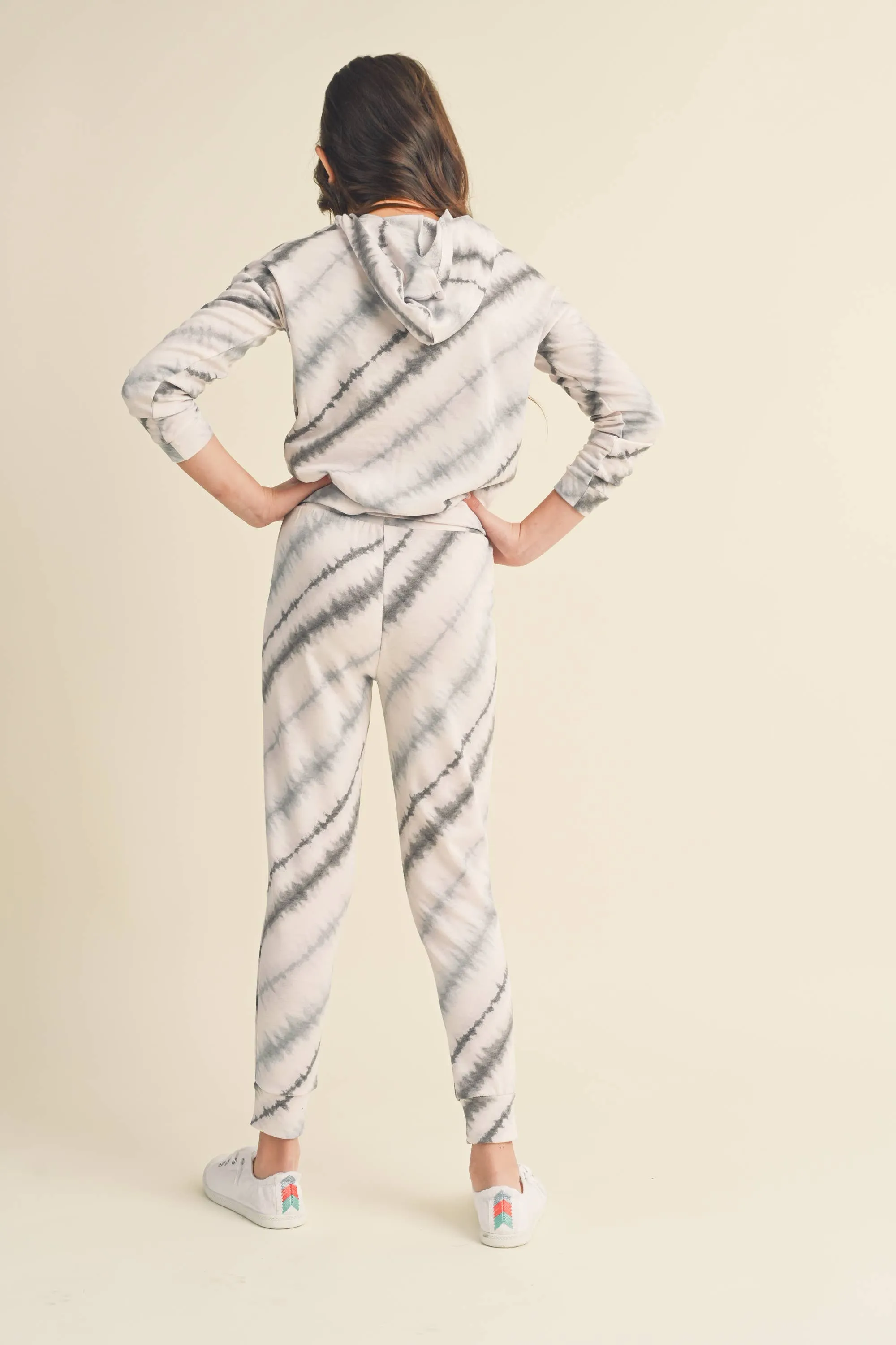 Girls Hooded Lounge Set - Tie Dye