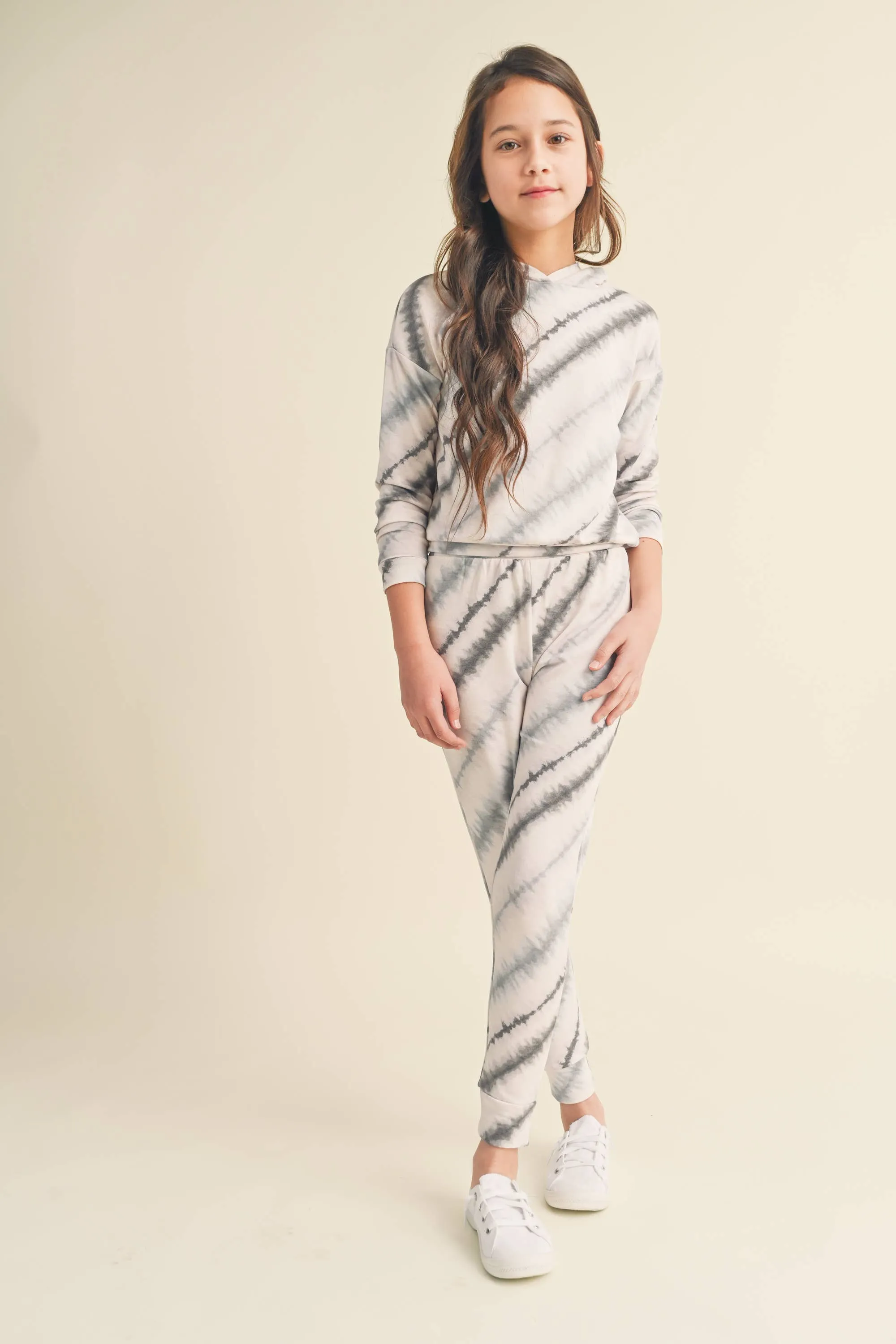 Girls Hooded Lounge Set - Tie Dye