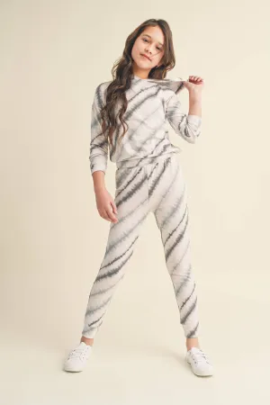 Girls Hooded Lounge Set - Tie Dye
