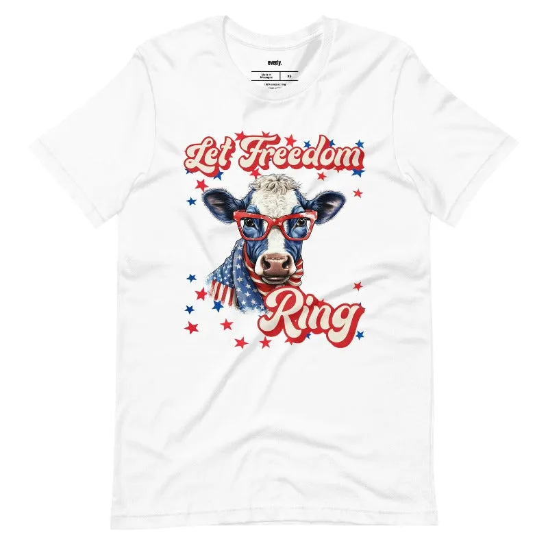 Let Freedom Ring USA Cow Design PNG Download