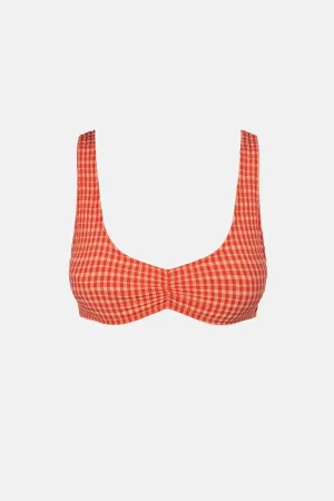 Lola Check Crop Top Red