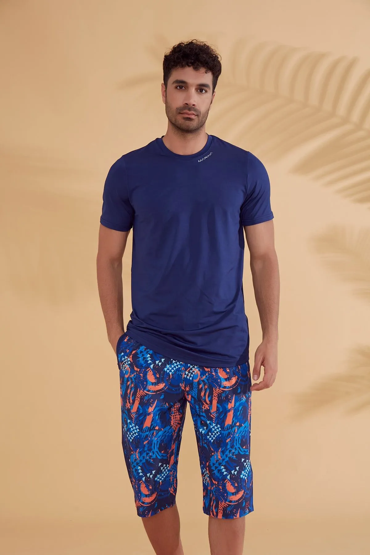 Lycra Navy Men's Swim Shirts T2343