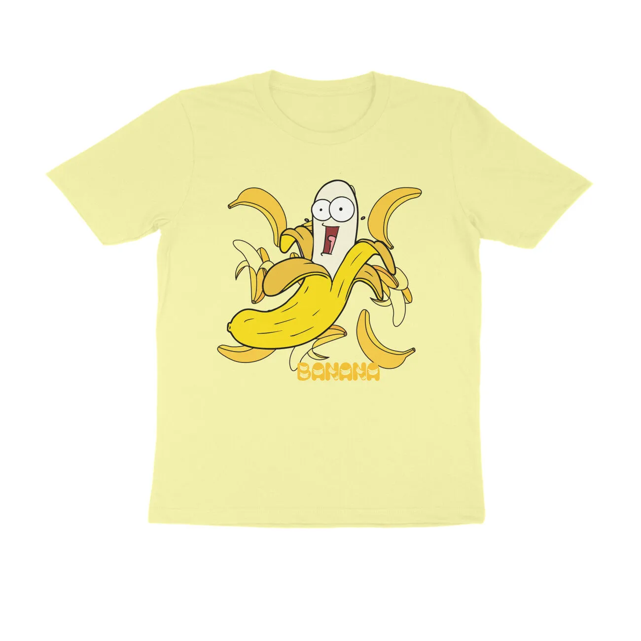 Male Round Neck Half Sleeve - Vibrant Banana T-shirt