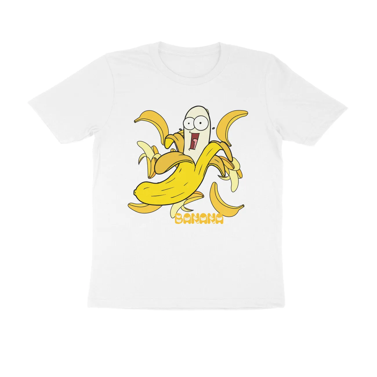 Male Round Neck Half Sleeve - Vibrant Banana T-shirt