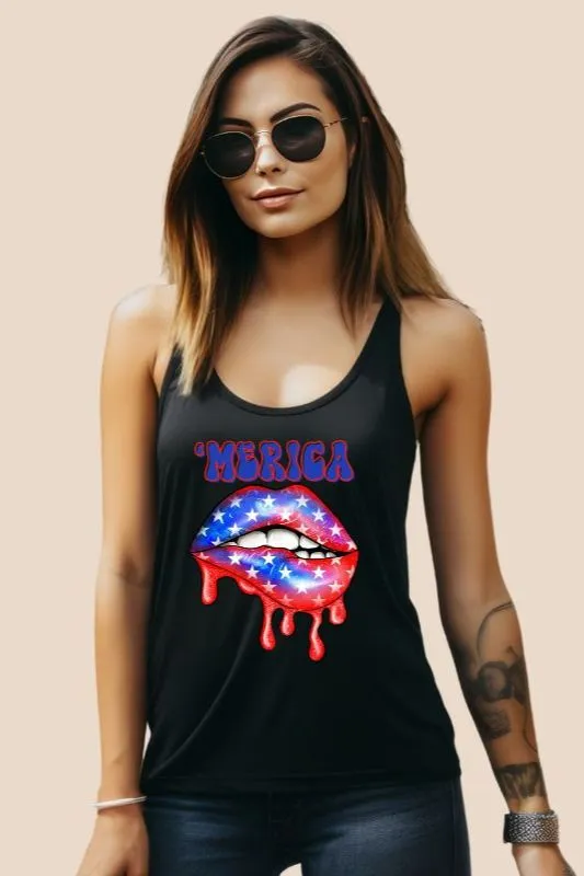 Merica Lips Design PNG Download
