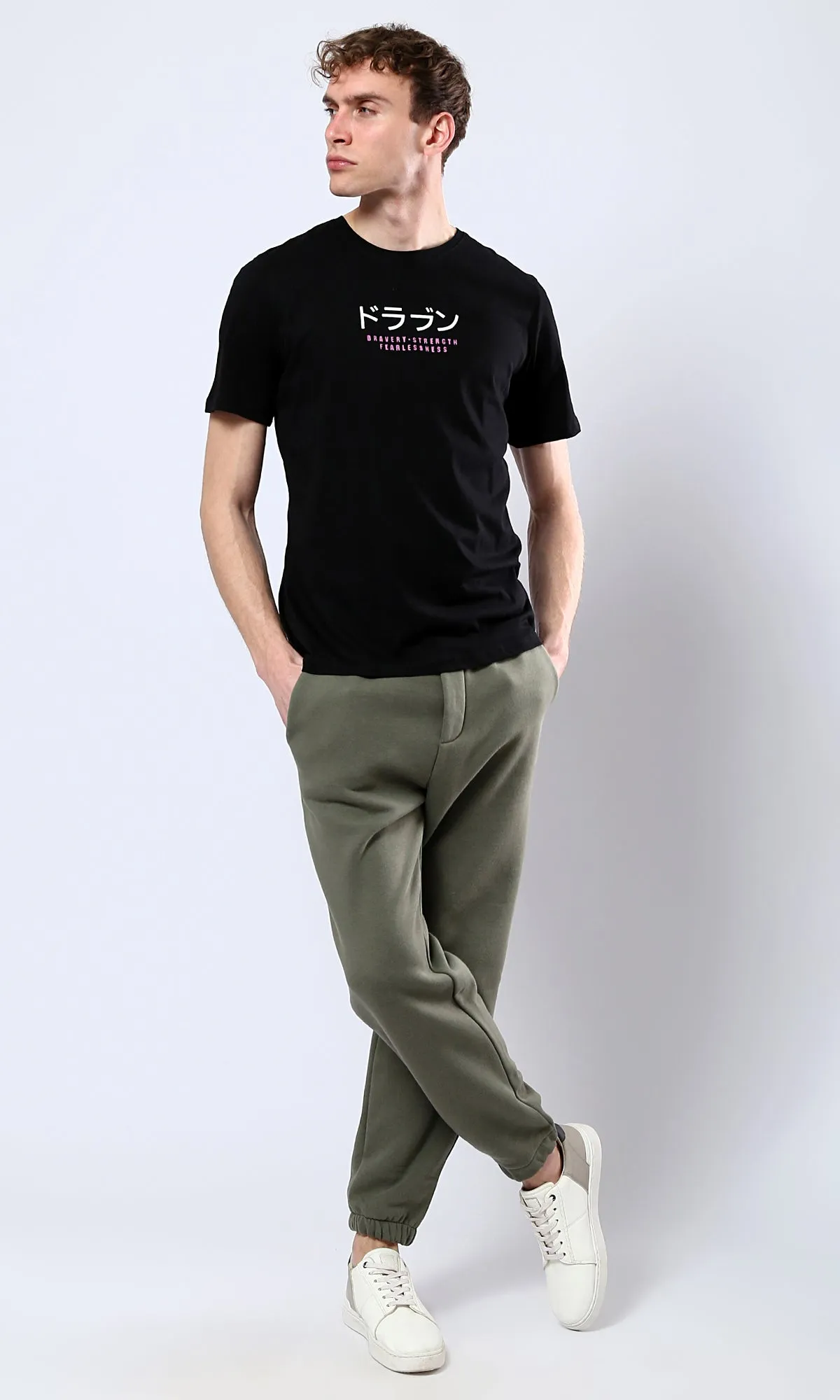 O178913 "Dragon" Short Sleeves Slip On Summer Tee