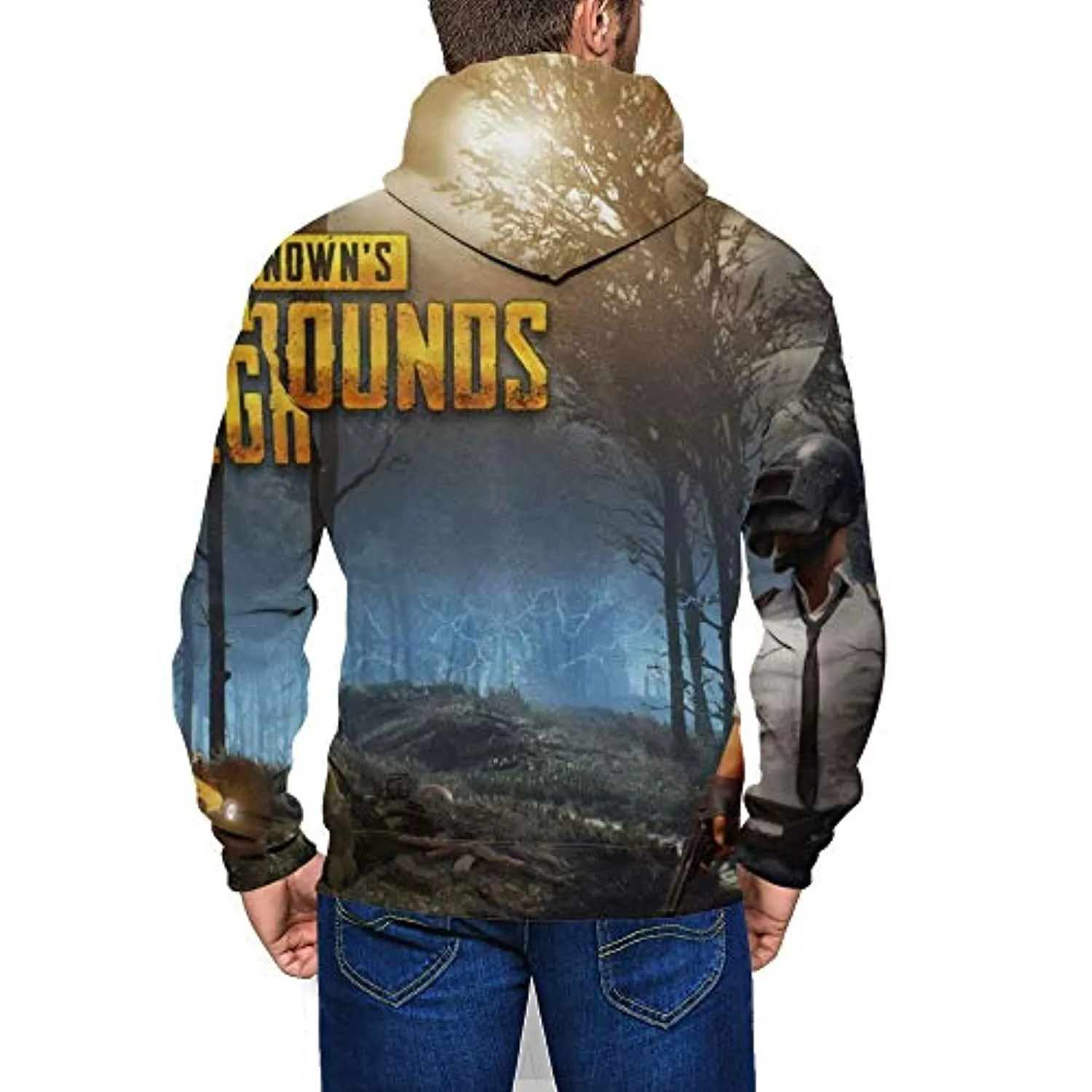 PUBG Hoodies - 3D Print Game Playerunknown's Battlegrounds Forest Zipper Jacket with Pockets