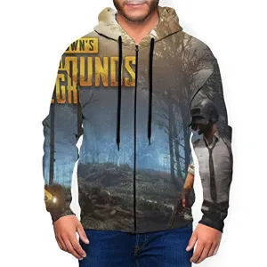 PUBG Hoodies - 3D Print Game Playerunknown's Battlegrounds Forest Zipper Jacket with Pockets