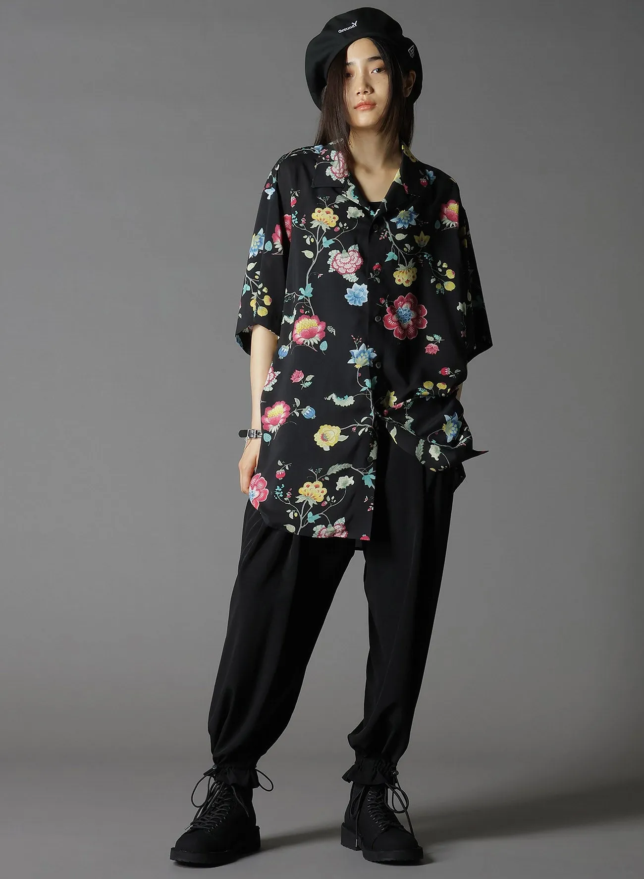 RAYON PRINT CHINESE FLOWER ALOHA SHIRT
