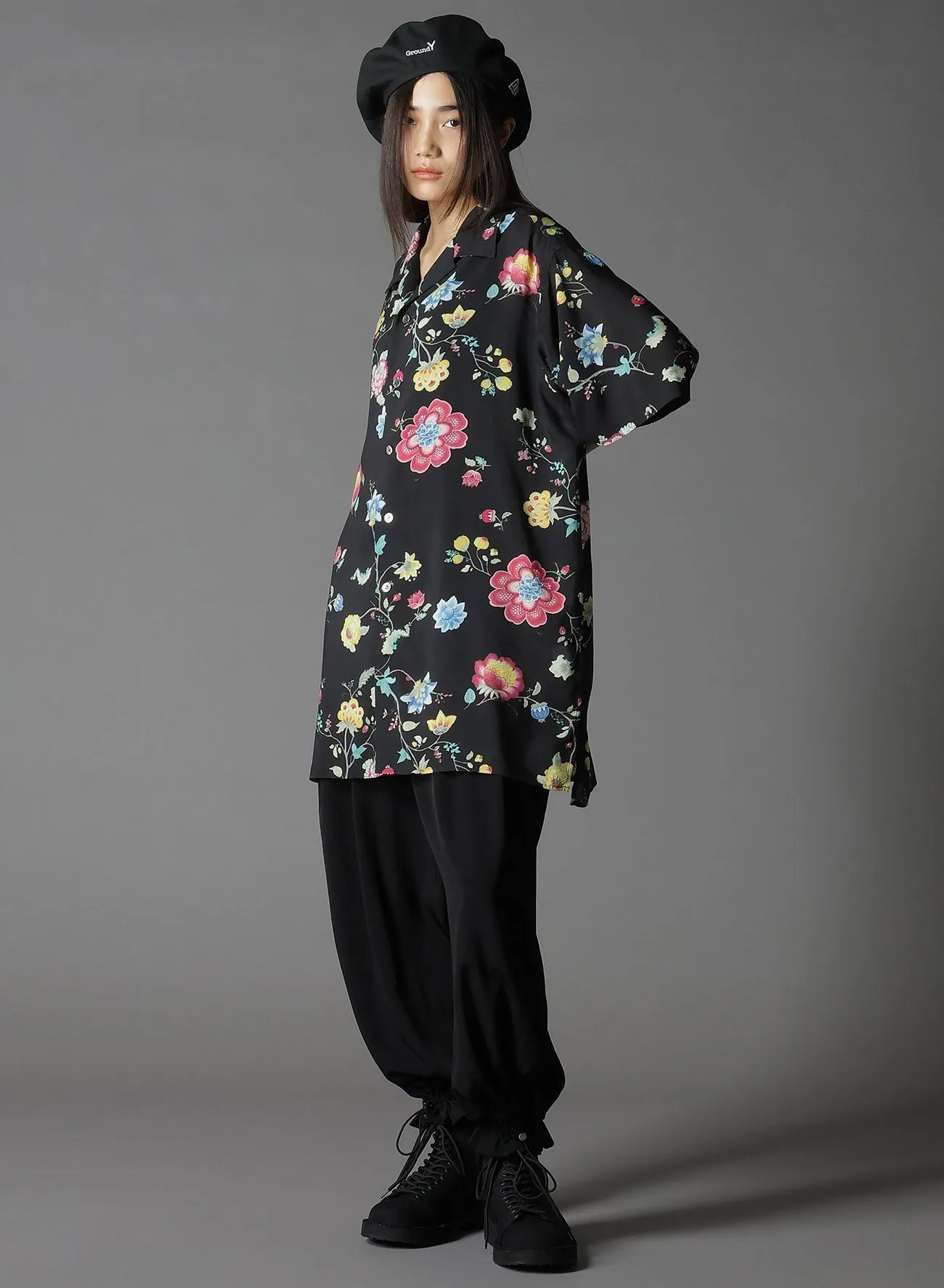 RAYON PRINT CHINESE FLOWER ALOHA SHIRT