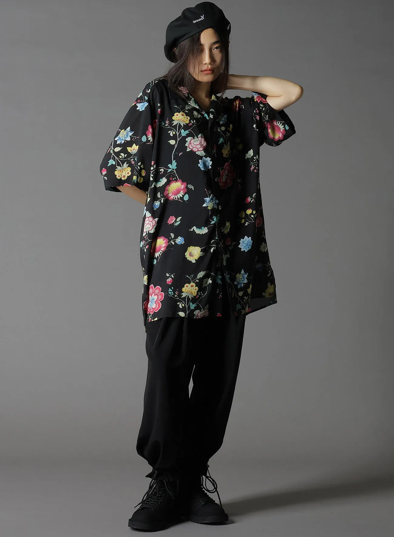 RAYON PRINT CHINESE FLOWER ALOHA SHIRT