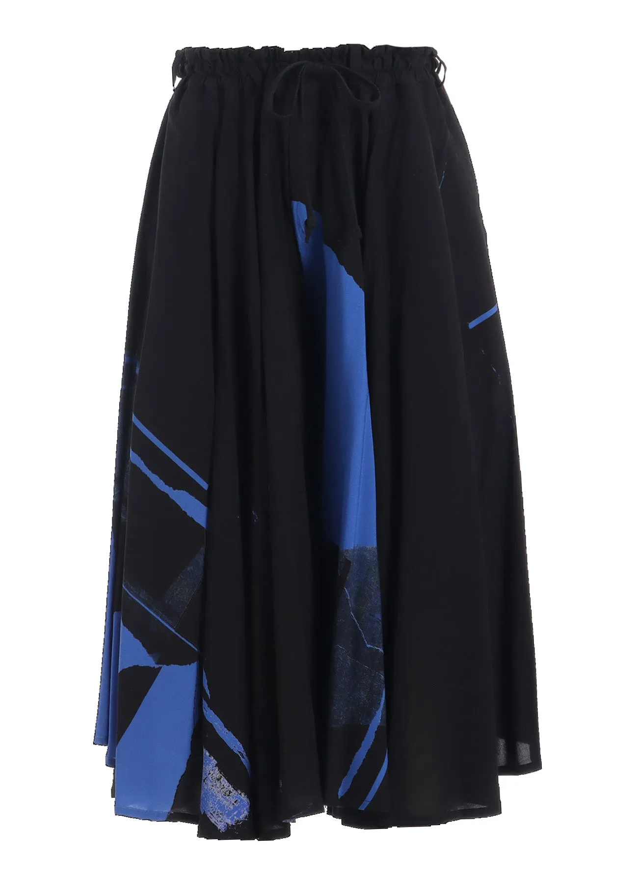 RAYON PRINT TORN PATTERN CIRCLE PANTS