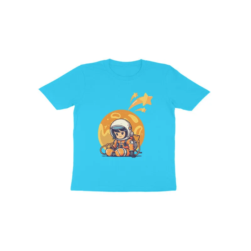 Toddlers Round Neck Half Sleeves - Cute Astronaut T-shirt