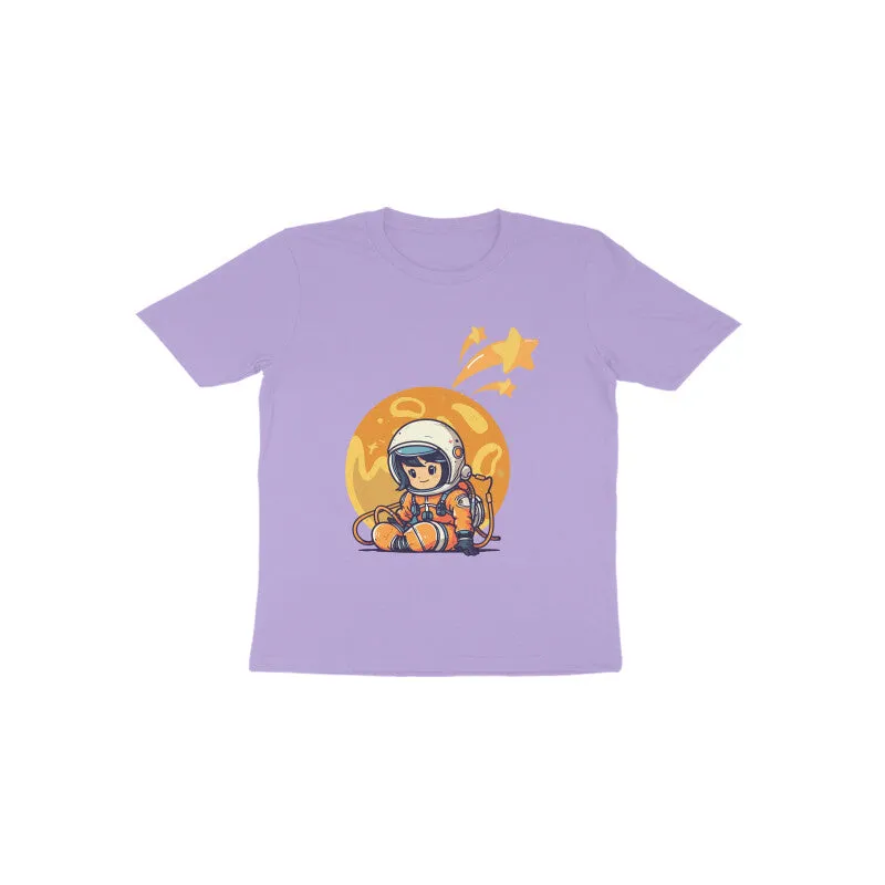 Toddlers Round Neck Half Sleeves - Cute Astronaut T-shirt