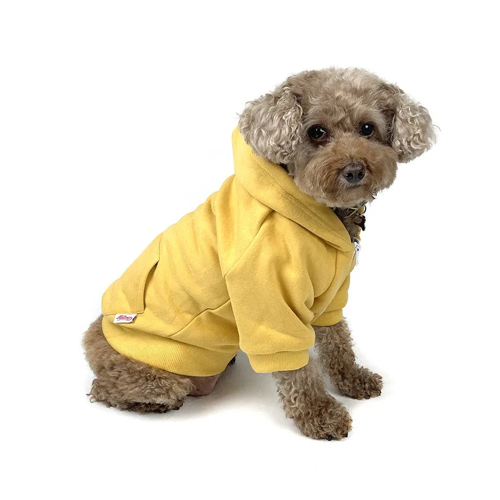 Zip Up Dog Hoodie  - Mustard Yellow: M